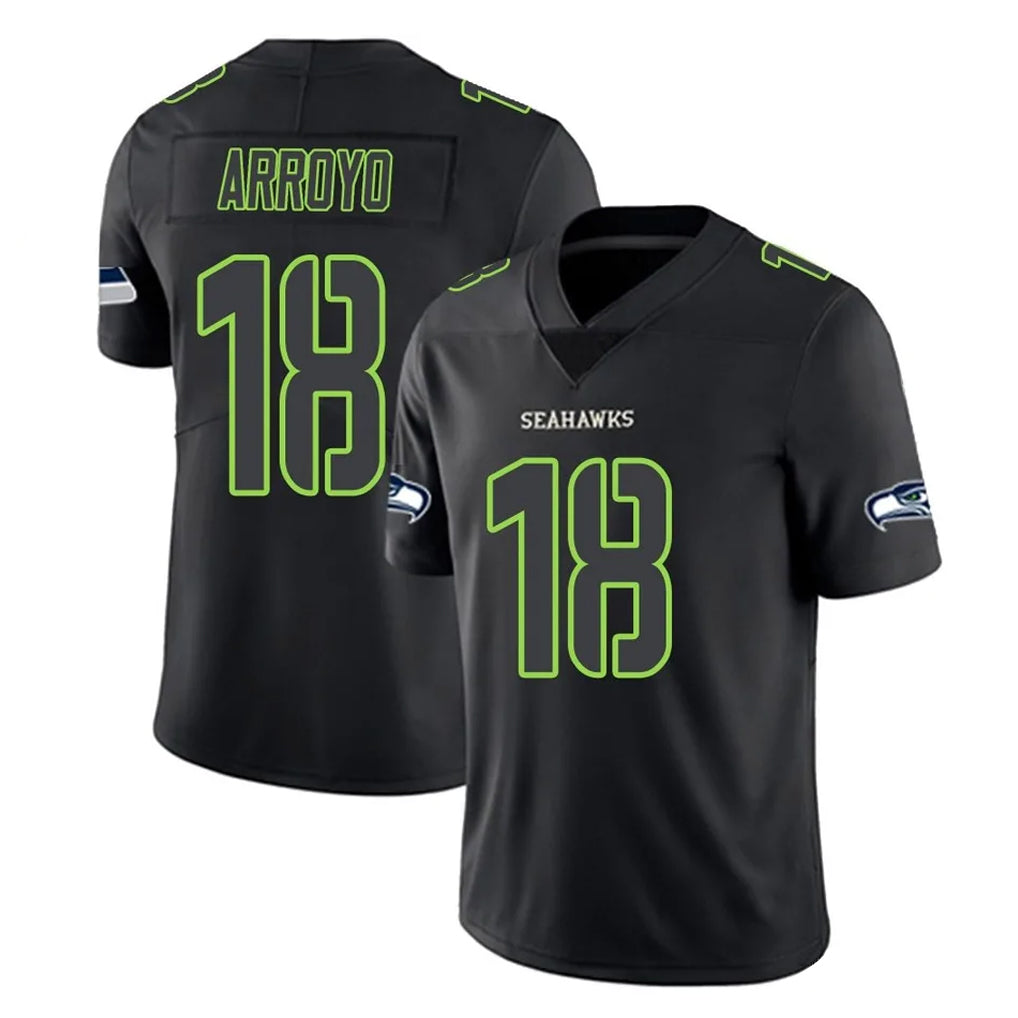 Pkot S.Seahawks #18 Elijah Arroyo Player Black Impact Limited Home Game Stitched Jerseys