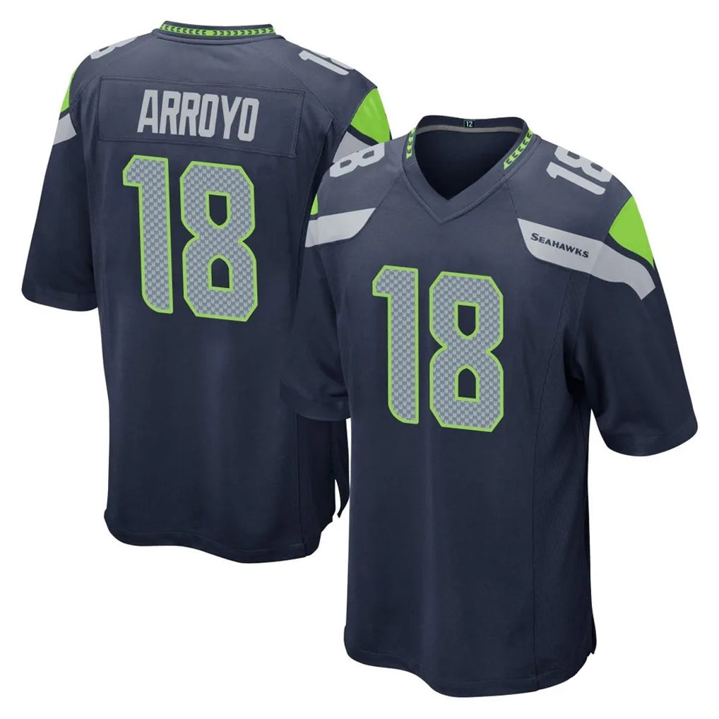 Pkot S.Seahawks #18 Elijah Arroyo Player Navy Home Game Stitched Jerseys