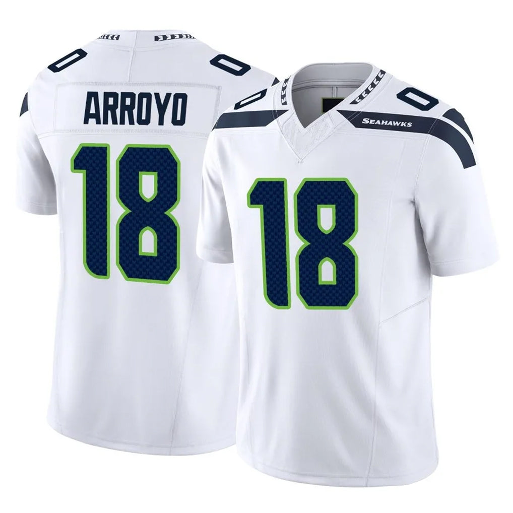 Pkot S.Seahawks #18 Elijah Arroyo Player White Home Game Stitched Jerseys
