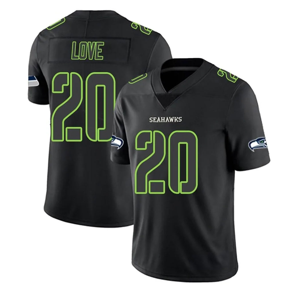 Pkot S.Seahawks #20 Julian Love Player Black Impact Limited Home Game Stitched Jerseys
