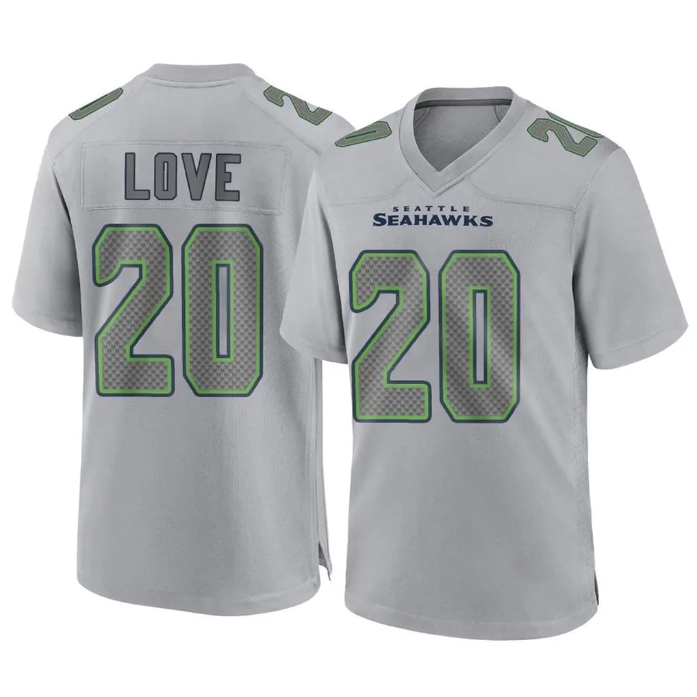 Pkot S.Seahawks #20 Julian Love Player Gray Atmosphere Fashion Home Game Stitched Jerseys
