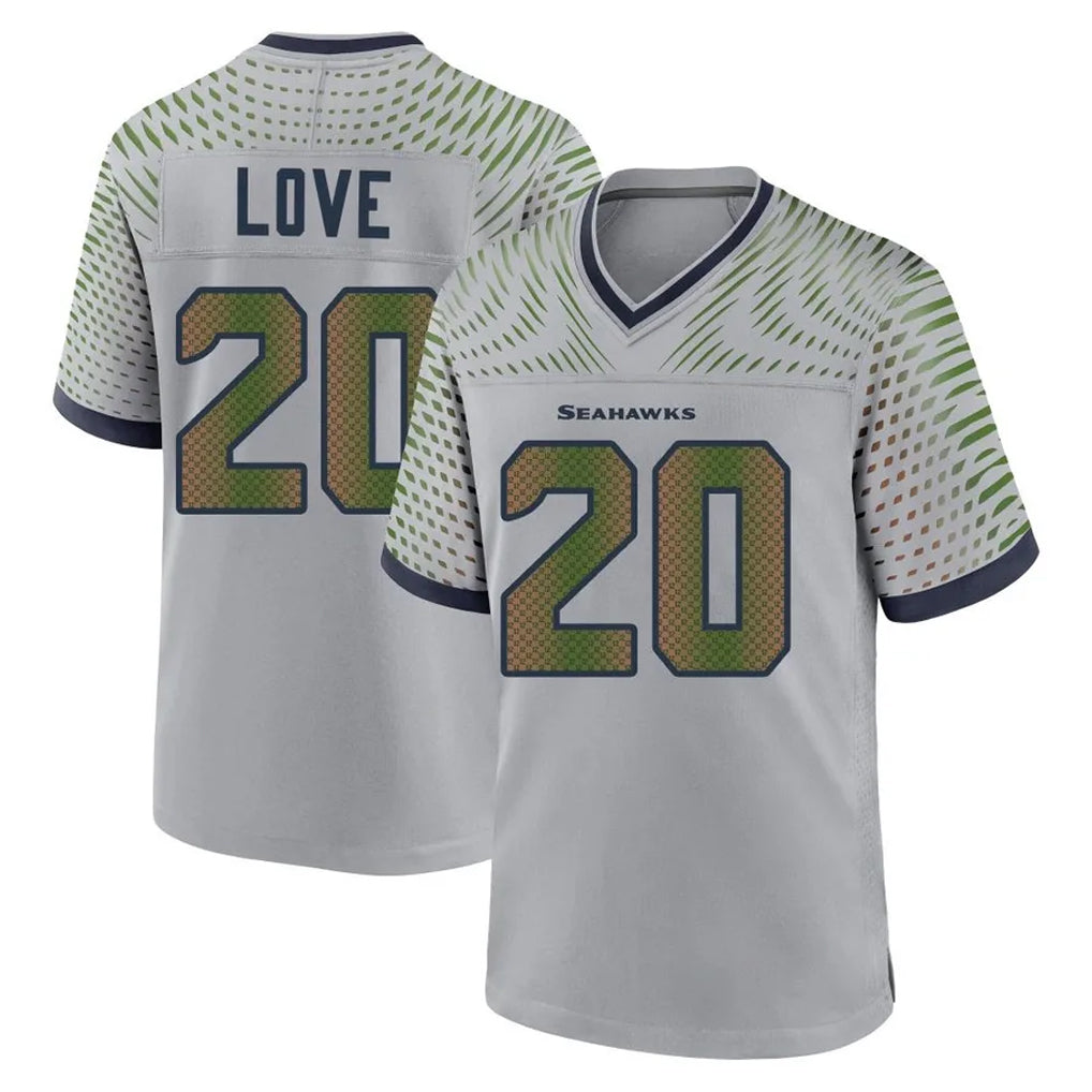 Pkot S.Seahawks #20 Julian Love Player Grey 2025 Rivalries Collection Home Game Stitched Jerseys