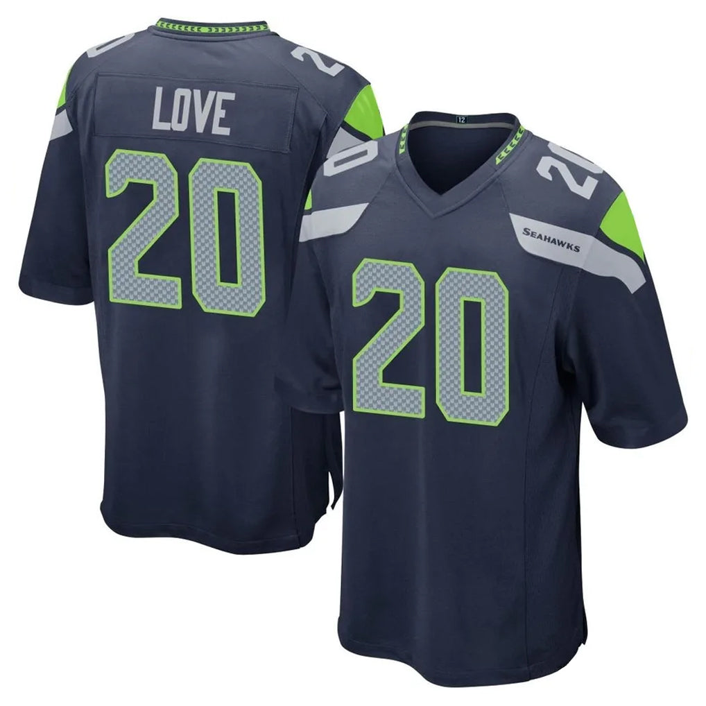 Pkot S.Seahawks #20 Julian Love Player Navy Home Game Stitched Jerseys