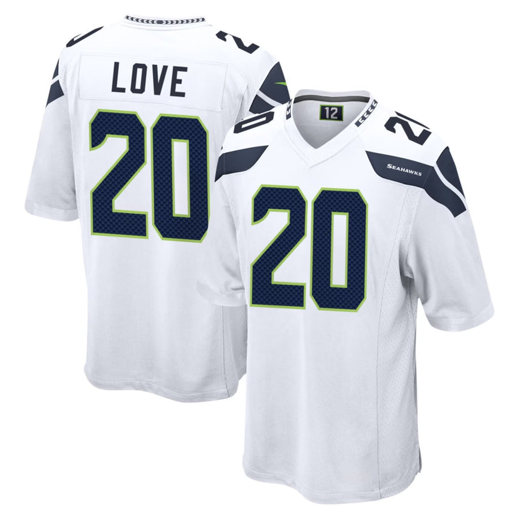 Pkot S.Seahawks #20 Julian Love Player White Home Game Stitched Jerseys