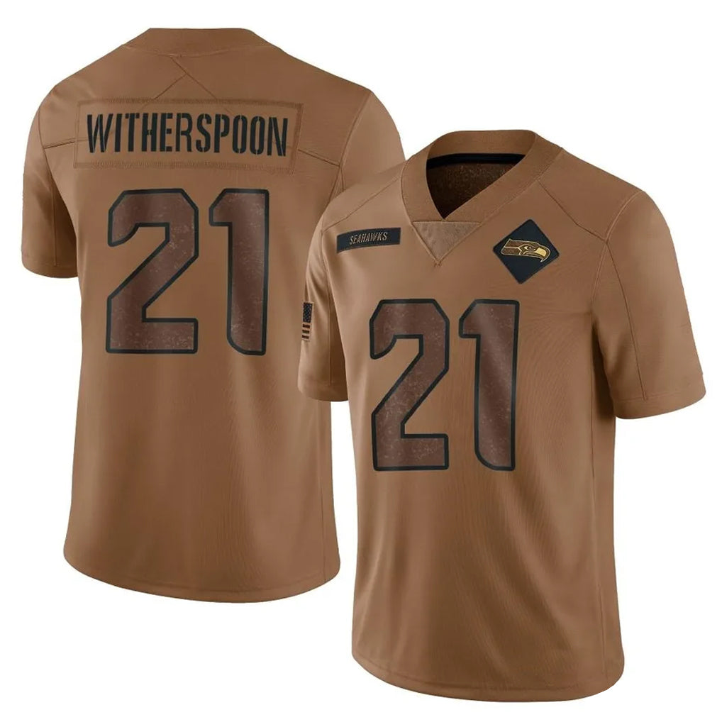 Pkot S.Seahawks #21 Devon Witherspoon Player Brown Limited Salute To Service Home Game Stitched Jerseys