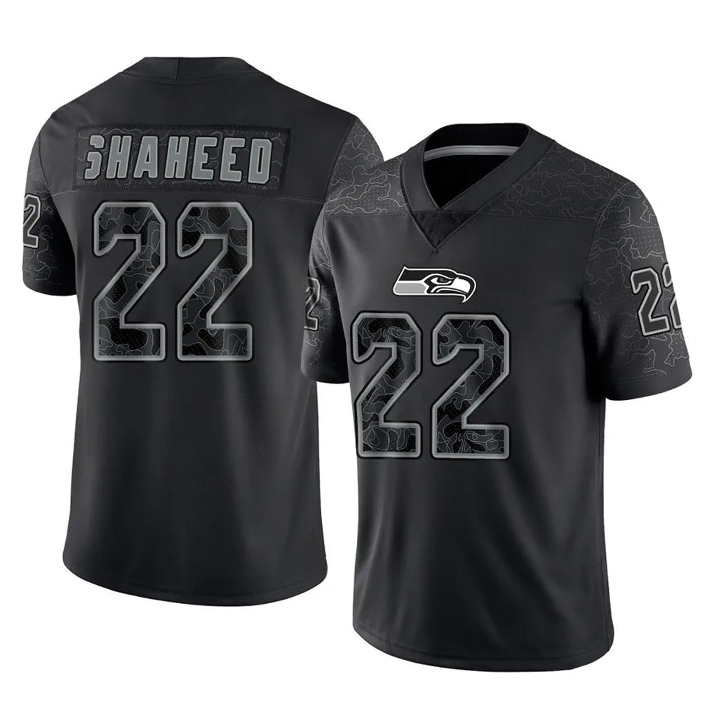 Pkot S.Seahawks #22 Rashid Shaheed Player Black Limited Reflective Home Game Stitched Jerseys