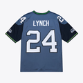 Pkot S.Seahawks #24 Marshawn Lynch Mitchell & Ness Blue 2010 Legacy Throwback Replica Stitched Jerseys