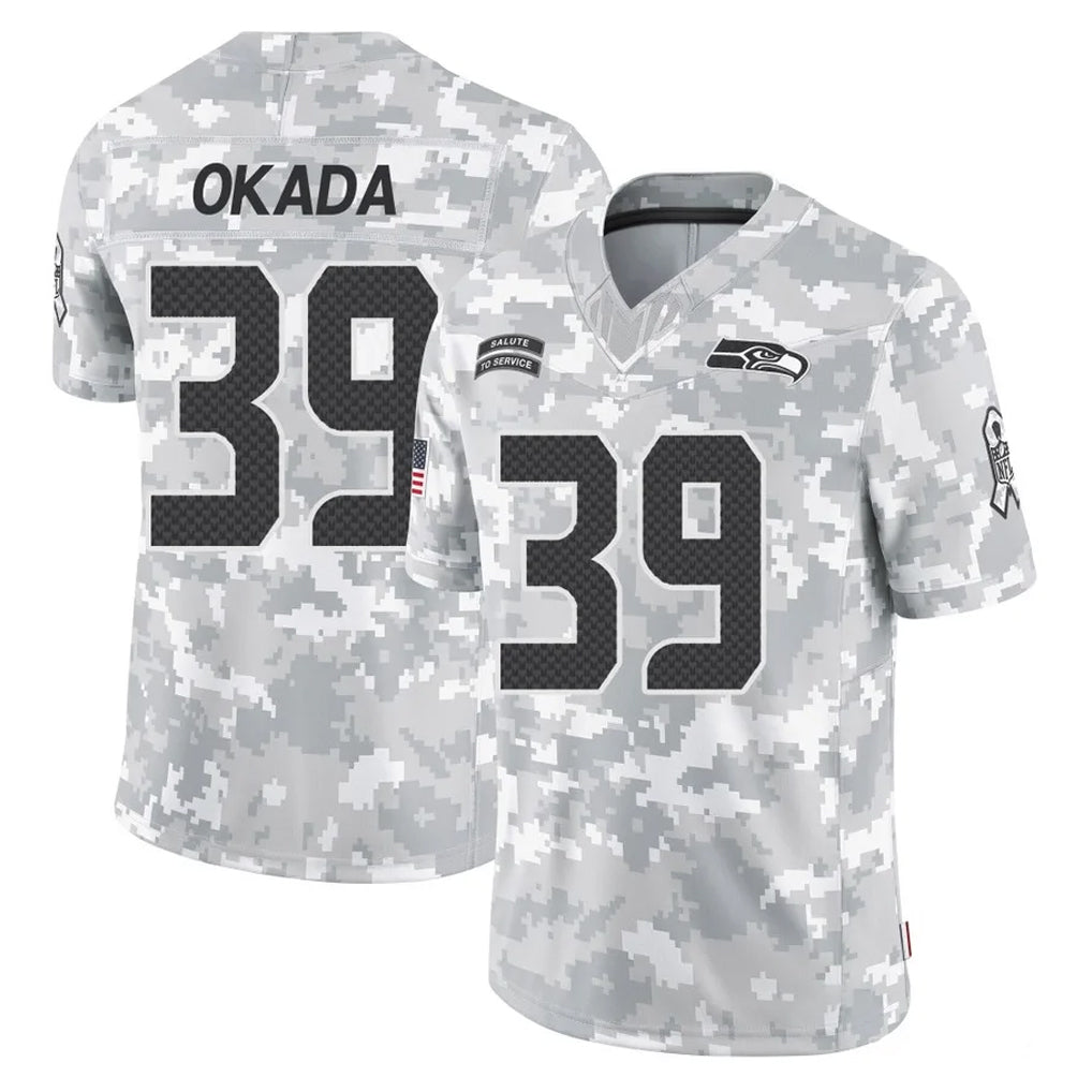 Pkot S.Seahawks #39 Ty Okada Player Arctic Camo Limited Salute To Service Home Game Stitched Jerseys