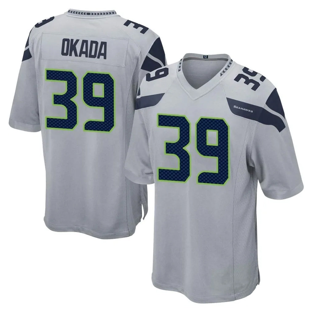 Pkot S.Seahawks #39 Ty Okada Player Gray Home Game Stitched Jerseys