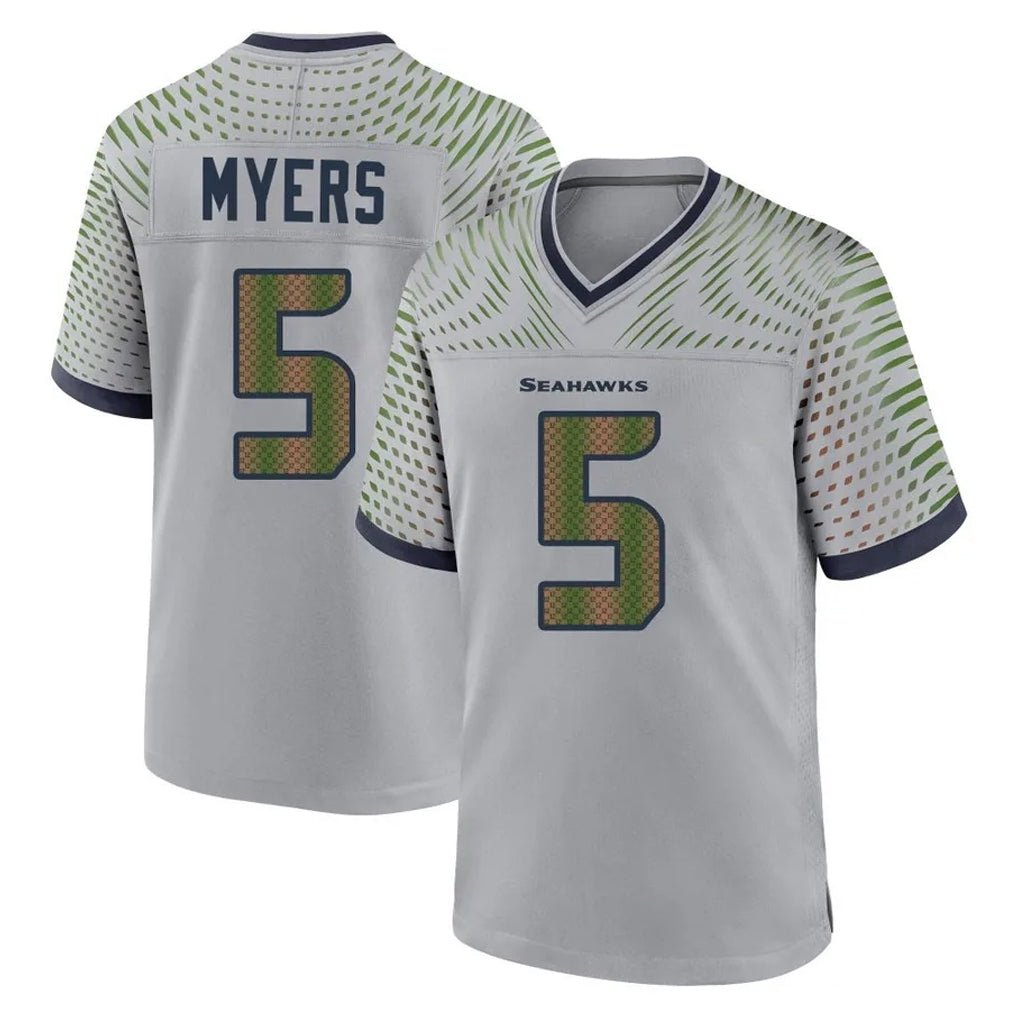 Pkot S.Seahawks #5 Jason Myers Player Grey 2025 Rivalries Collection Home Game Stitched Jerseys