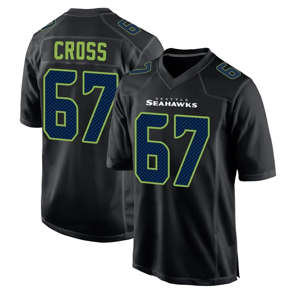 Pkot S.Seahawks #67 Charles Cross Player Black Limited Fashion Home Game Stitched Jerseys