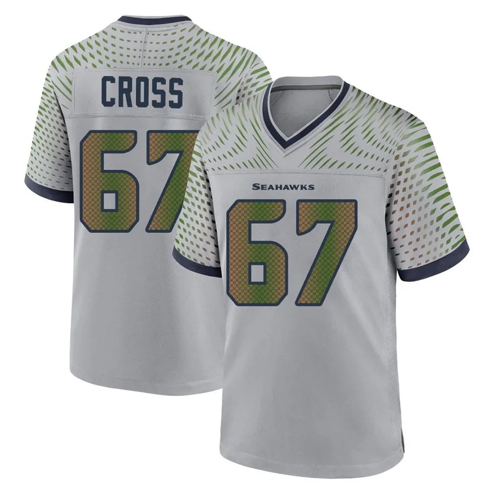 Pkot S.Seahawks #67 Charles Cross Player Grey 2025 Rivalries Collection Home Game Stitched Jerseys