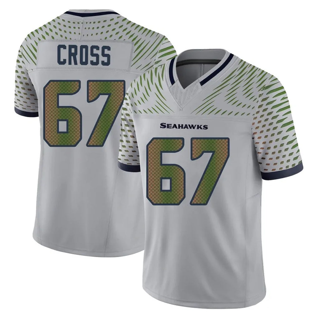 Pkot S.Seahawks #67 Charles Cross Player Grey Limited 2025 Rivalries Collection Home Game Stitched Jerseys