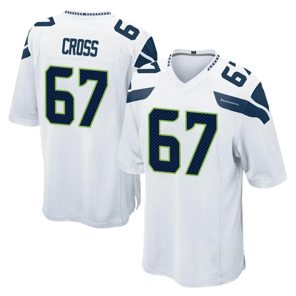 Pkot S.Seahawks #67 Charles Cross Player White Home Game Stitched Jerseys