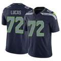 Pkot S.Seahawks #72 Abraham Lucas Player Navy Limited Vapor F.U.S.E. Home Game Stitched Jerseys