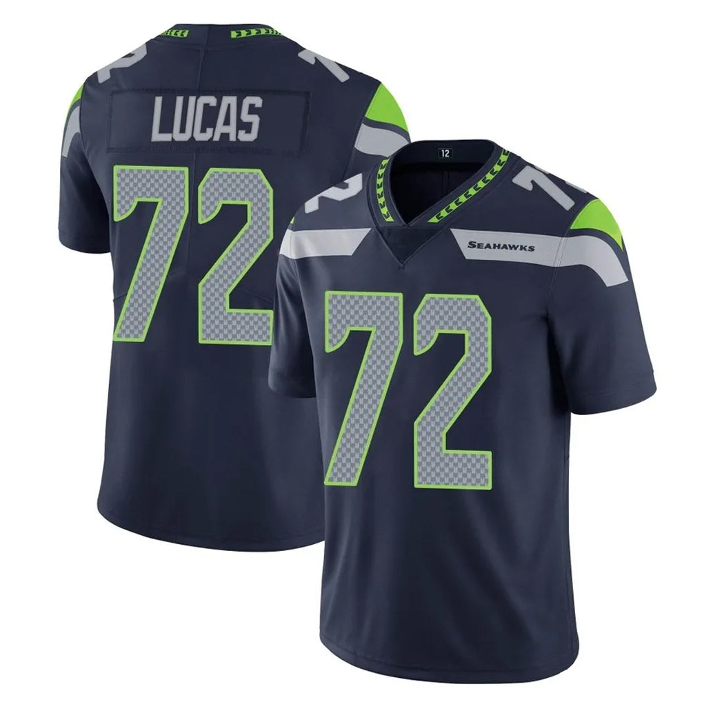 Pkot S.Seahawks #72 Abraham Lucas Player Navy Limited Vapor Untouchable Home Game Stitched Jerseys
