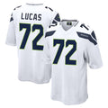 Pkot S.Seahawks #72 Abraham Lucas Player White Home Game Stitched Jerseys