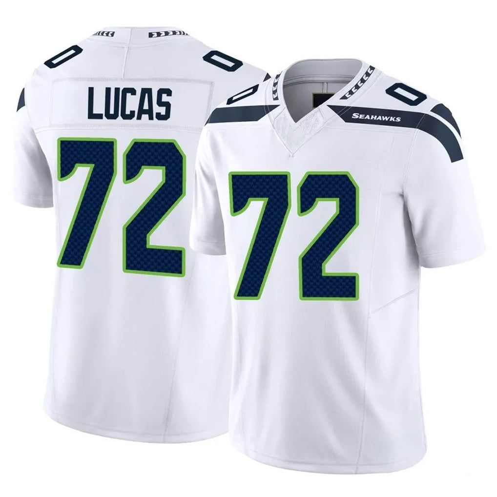 Pkot S.Seahawks #72 Abraham Lucas Player White Limited Vapor F.U.S.E. Home Game Stitched Jerseys