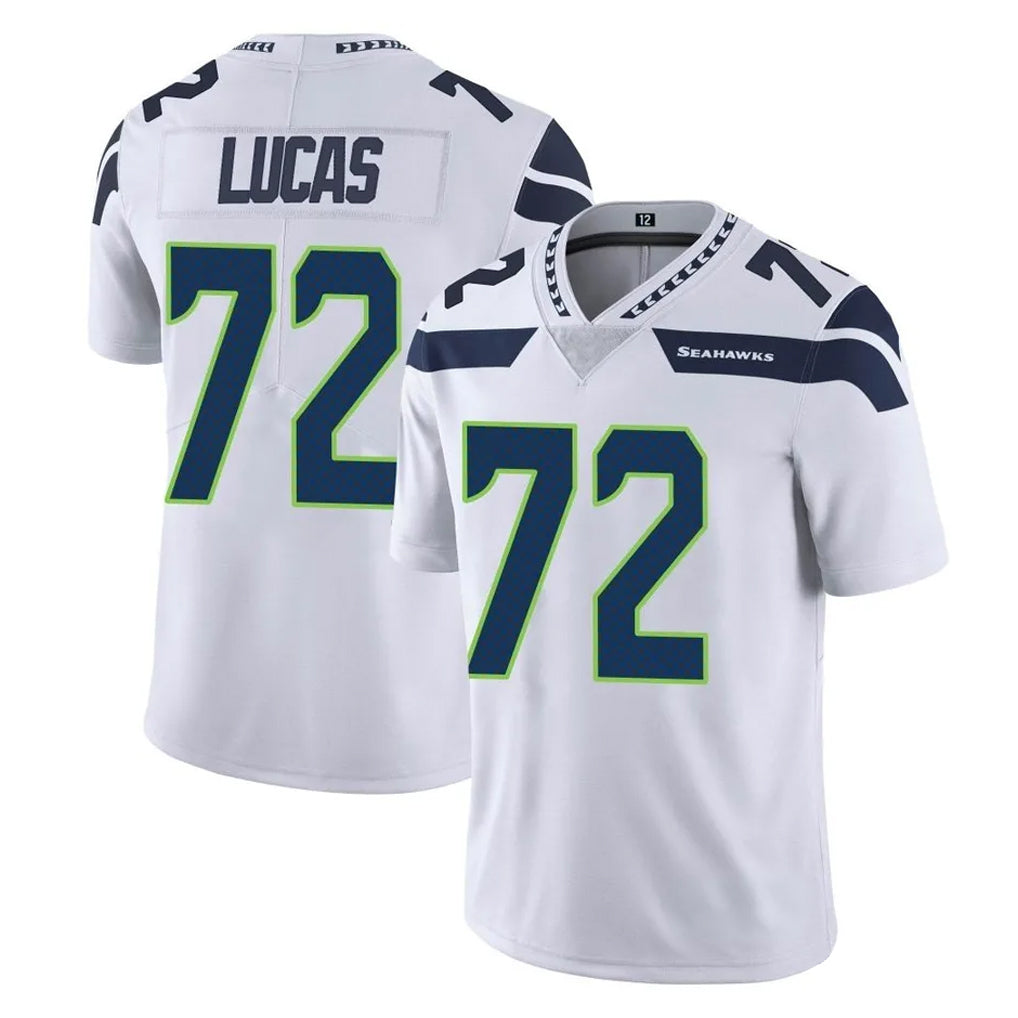 Pkot S.Seahawks #72 Abraham Lucas Player White Limited Vapor Untouchable Home Game Stitched Jerseys