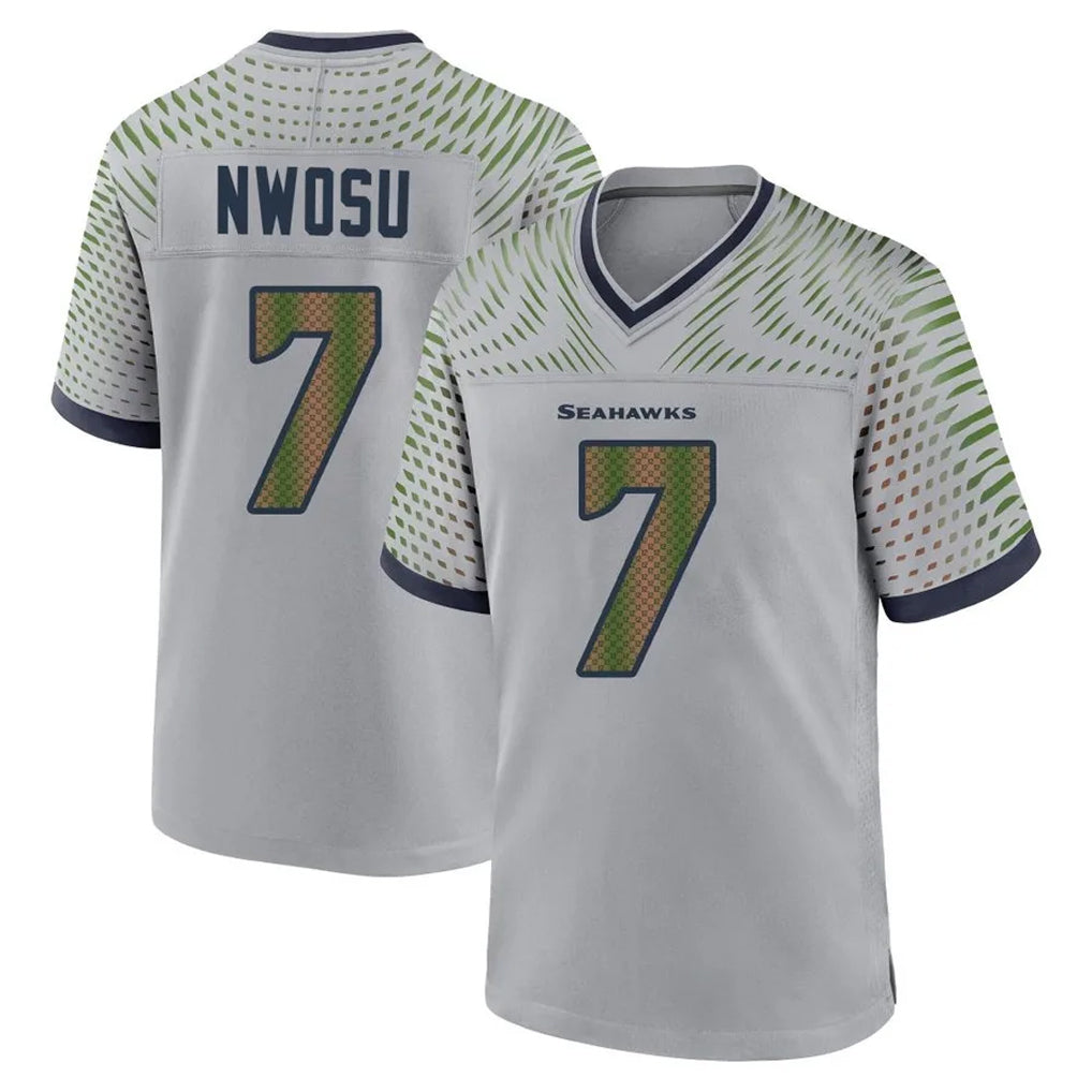 Pkot S.Seahawks #7 Uchenna Nwosu Player Grey 2025 Rivalries Collection Home Game Stitched Jerseys