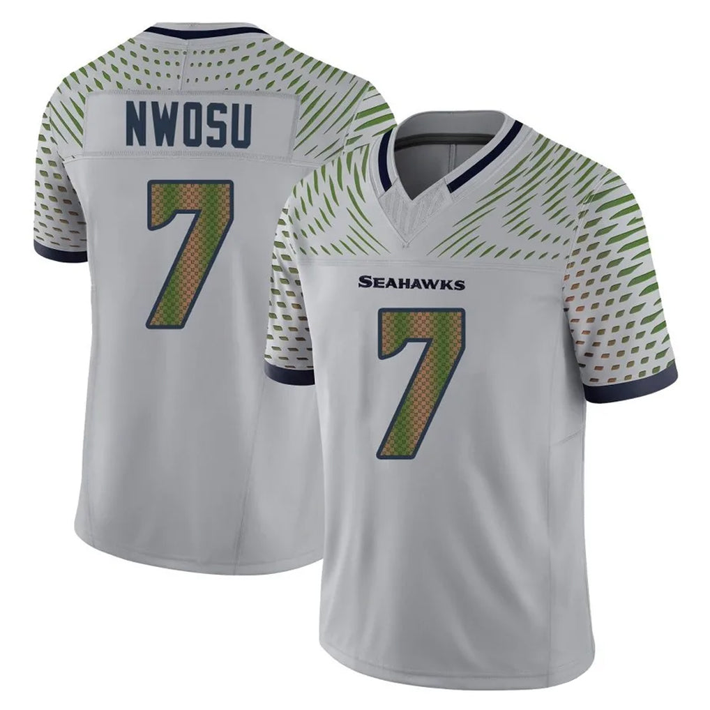 Pkot S.Seahawks #7 Uchenna Nwosu Player Grey Limited 2025 Rivalries Collection Home Game Stitched Jerseys