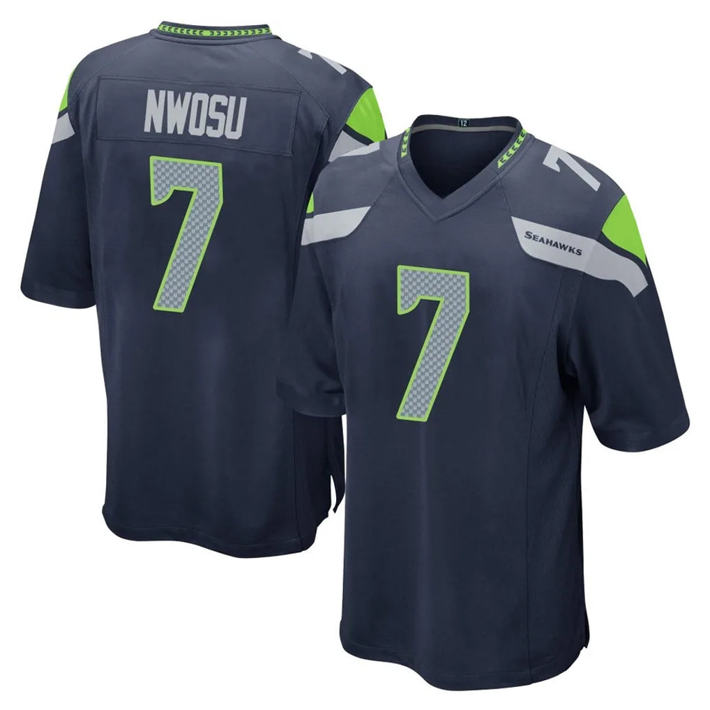 Pkot S.Seahawks #7 Uchenna Nwosu Player Navy Home Game Stitched Jerseys