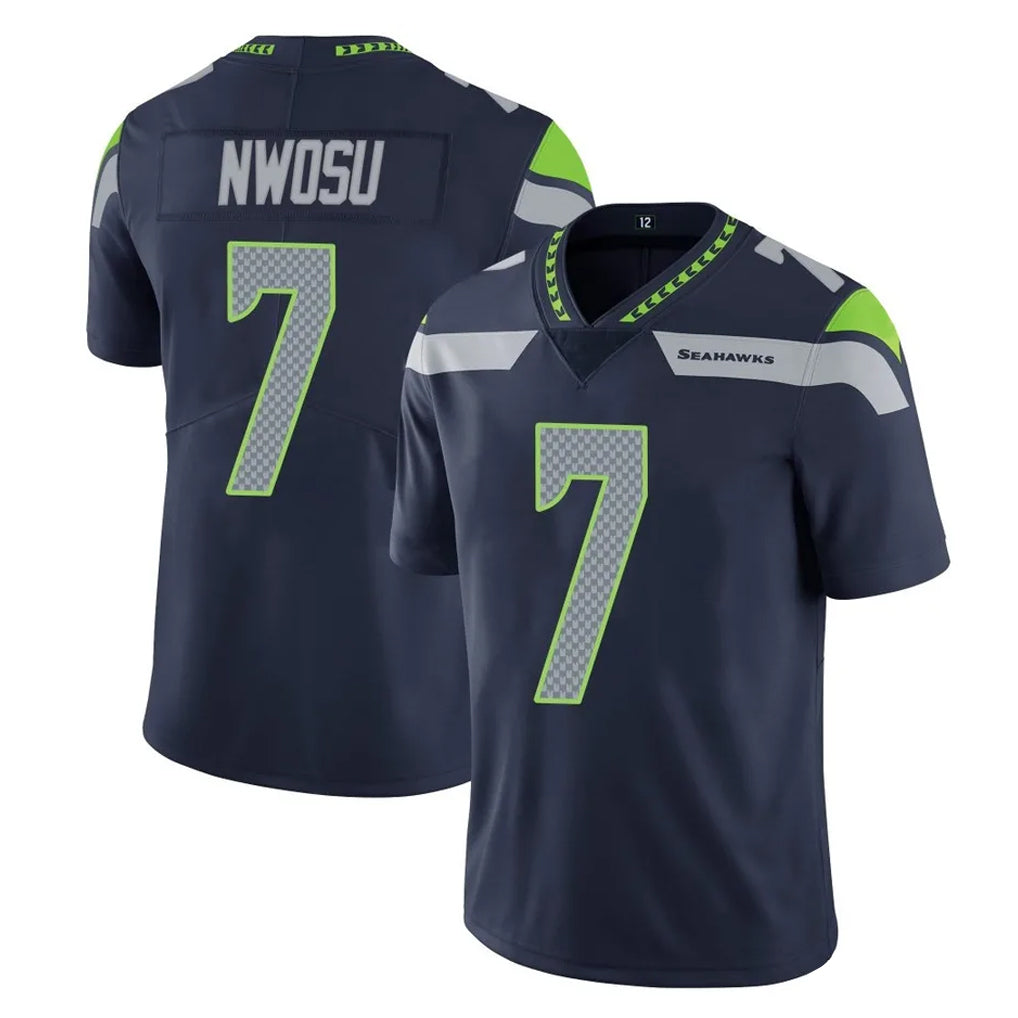 Pkot S.Seahawks #7 Uchenna Nwosu Player Navy Limited Vapor Untouchable Home Game Stitched Jerseys