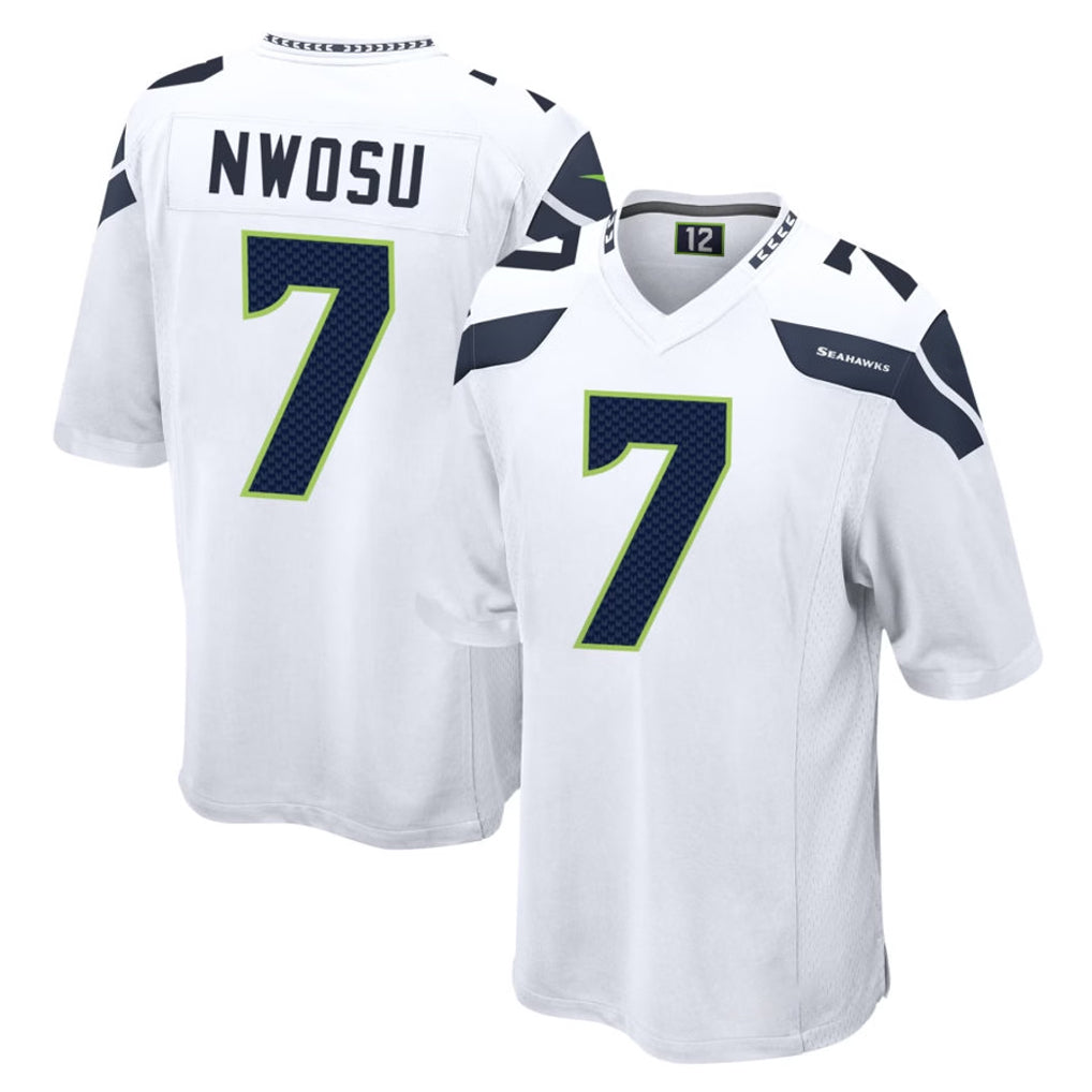 Pkot S.Seahawks #7 Uchenna Nwosu Player White Home Game Stitched Jerseys