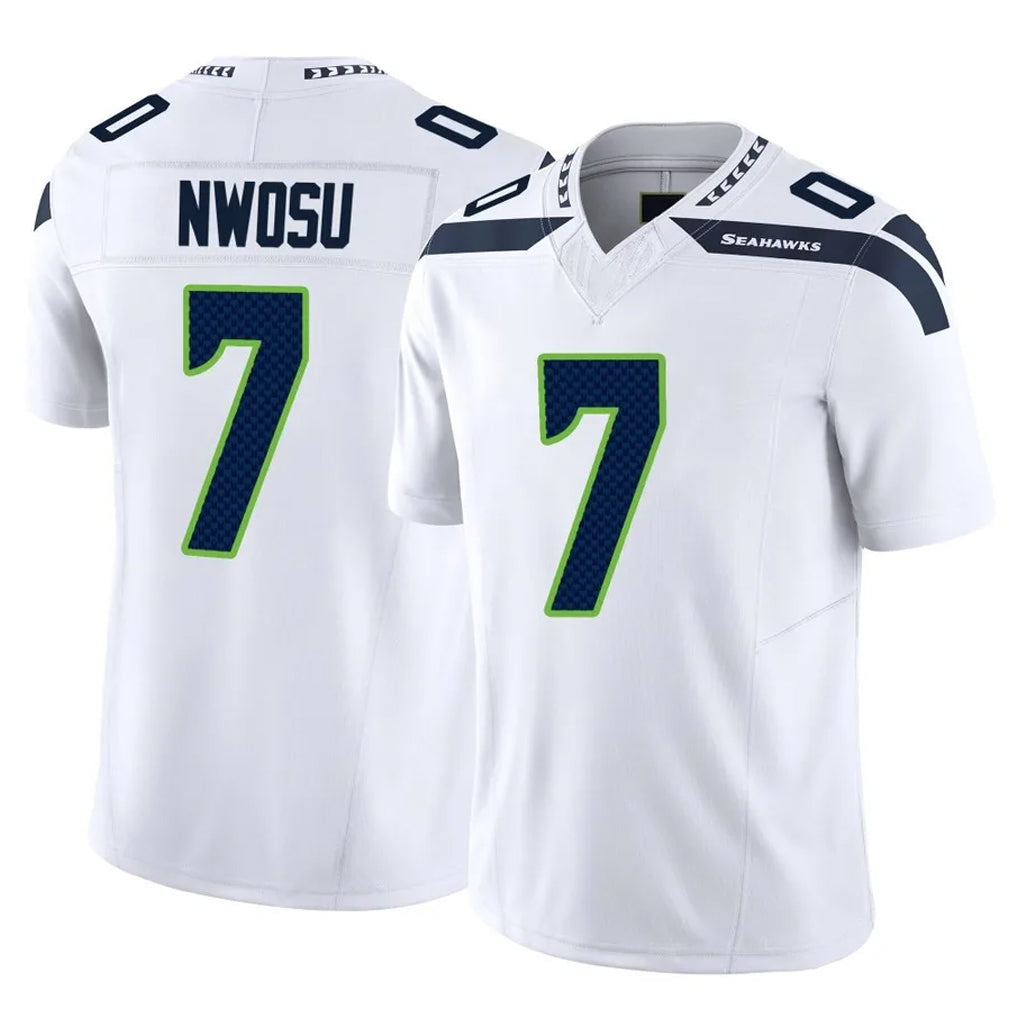 Pkot S.Seahawks #7 Uchenna Nwosu Player White Limited Vapor F.U.S.E. Home Game Stitched Jerseys