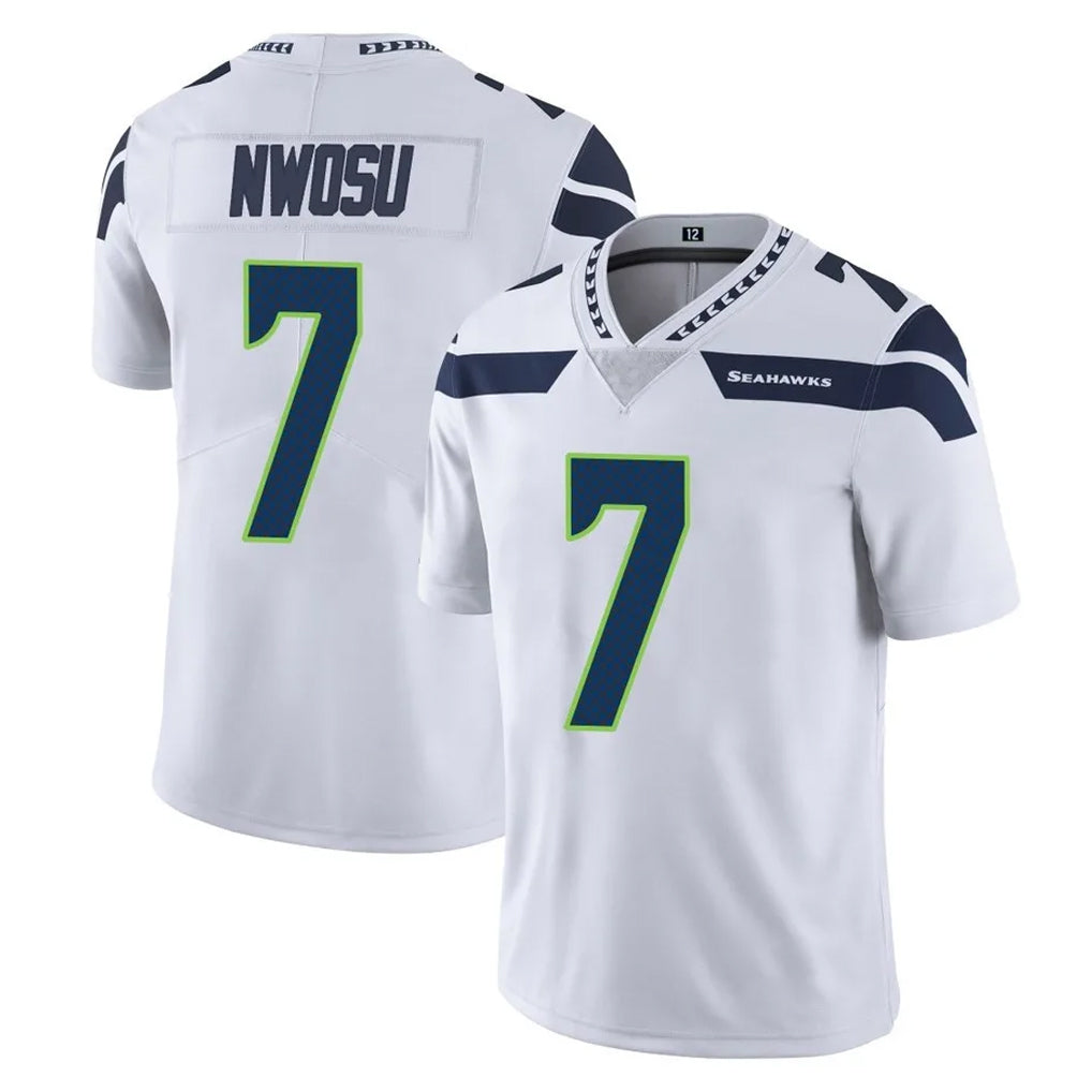 Pkot S.Seahawks #7 Uchenna Nwosu Player White Limited Vapor Untouchable Home Game Stitched Jerseys