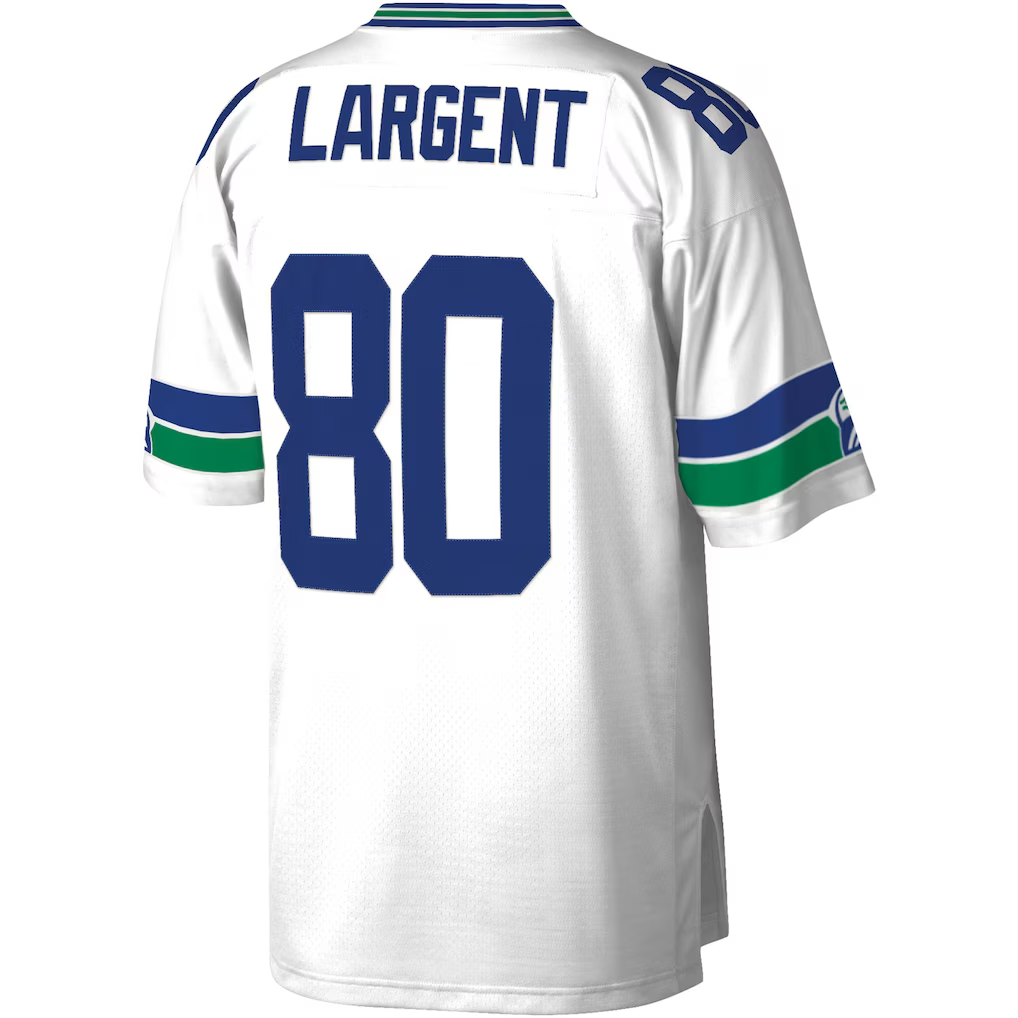 Pkot S.Seahawks #80  Steve Largent Mitchell & Ness White Legacy Replica Stitched Jerseys