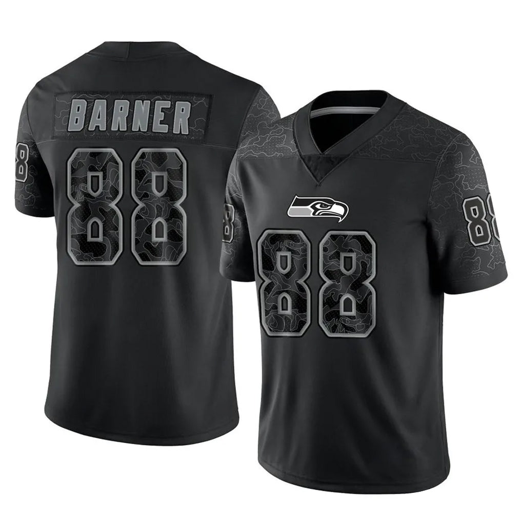Pkot S.Seahawks #88 AJ Barner Player Black Limited Reflective Home Game Stitched Jerseys