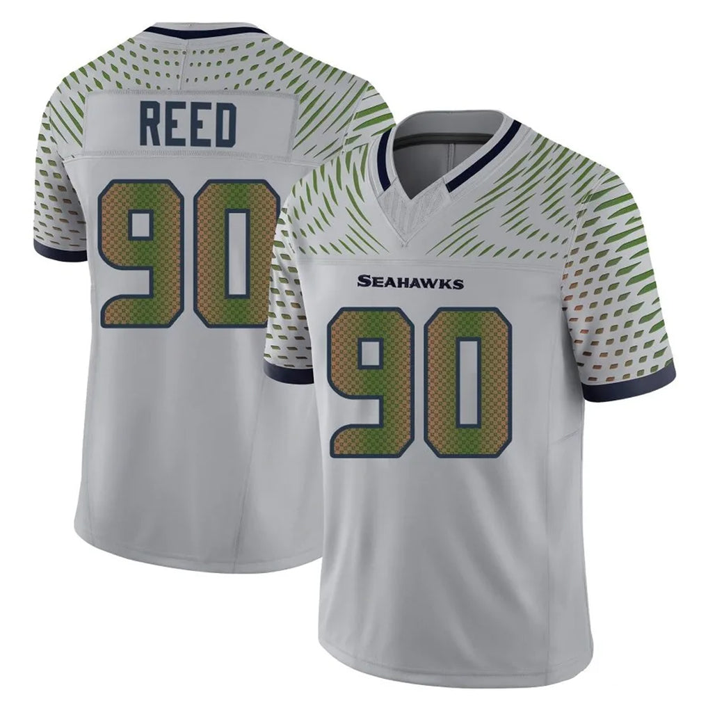 Pkot S.Seahawks #90 Jarran Reed Player Grey Limited 2025 Rivalries Collection Home Game Stitched Jerseys