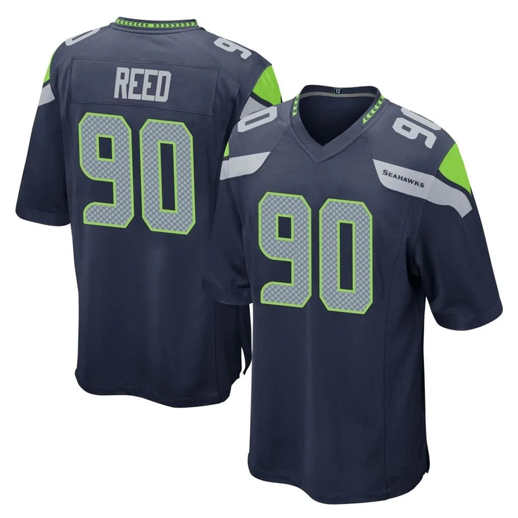 Pkot S.Seahawks #90 Jarran Reed Player Navy Home Game Stitched Jerseys
