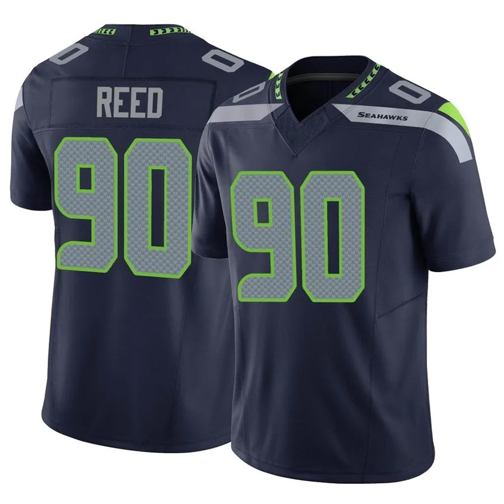 Pkot S.Seahawks #90 Jarran Reed Player Navy Limited Vapor F.U.S.E. Home Game Stitched Jerseys