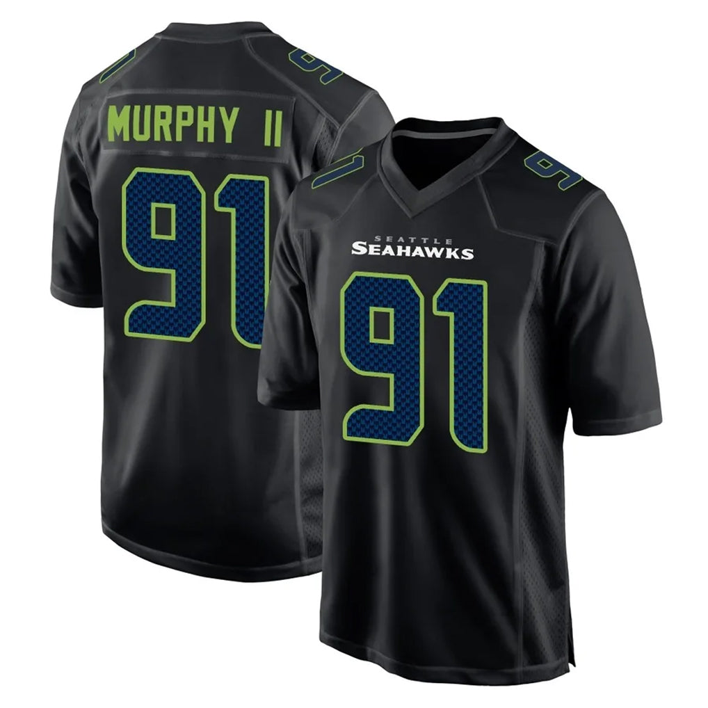 Pkot S.Seahawks #91 Byron Murphy II Player Black Limited Fashion Home Game Stitched Jerseys