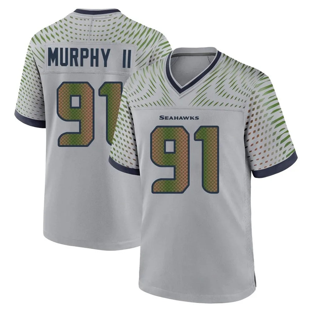 Pkot S.Seahawks #91 Byron Murphy II Player Grey 2025 Rivalries Collection Home Game Stitched Jerseys