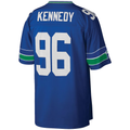 Pkot S.Seahawks #96 Cortez Kennedy Mitchell & Ness Royal Legacy Replica Stitched Jerseys