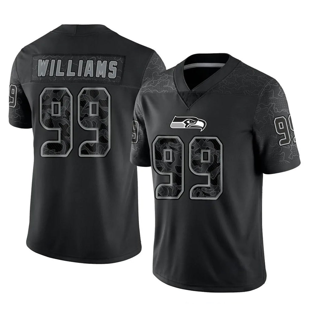 Pkot S.Seahawks #99 Leonard Williams Player Black Limited Reflective Home Game Stitched Jerseys