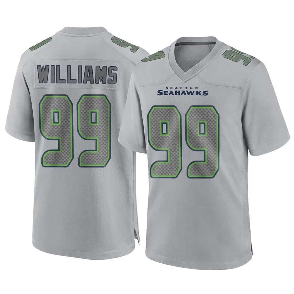 PkotS.Seahawks #99 Leonard Williams Player Gray Atmosphere Fashion Home Game Stitched Jerseys