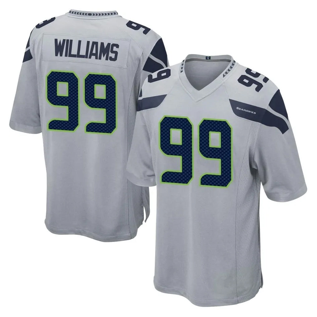 Pkot S.Seahawks #99 Leonard Williams Player Gray Home Game Stitched Jerseys