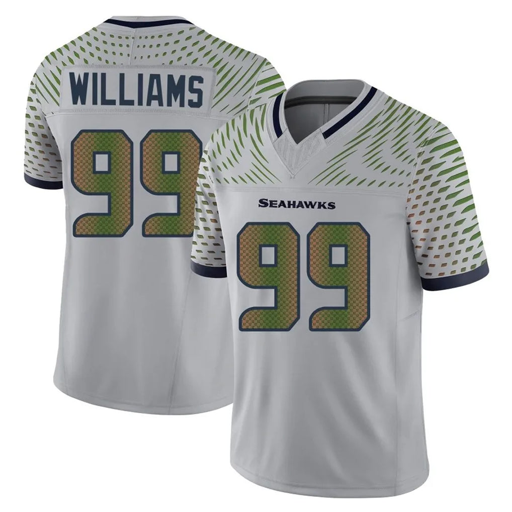 Pkot S.Seahawks #99 Leonard Williams Player Grey Limited 2025 Rivalries Collection Home Game Stitched Jerseys