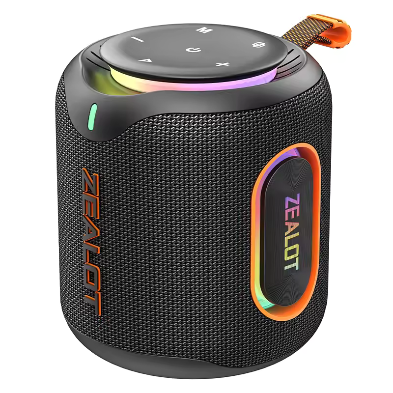Pkot ZEALOT-M1 30W Wireless Speaker RGB Light 30H Playtime Waterproof IPX6 Dual Pairing 6000mAh Battery Portable Wireless Speaker
