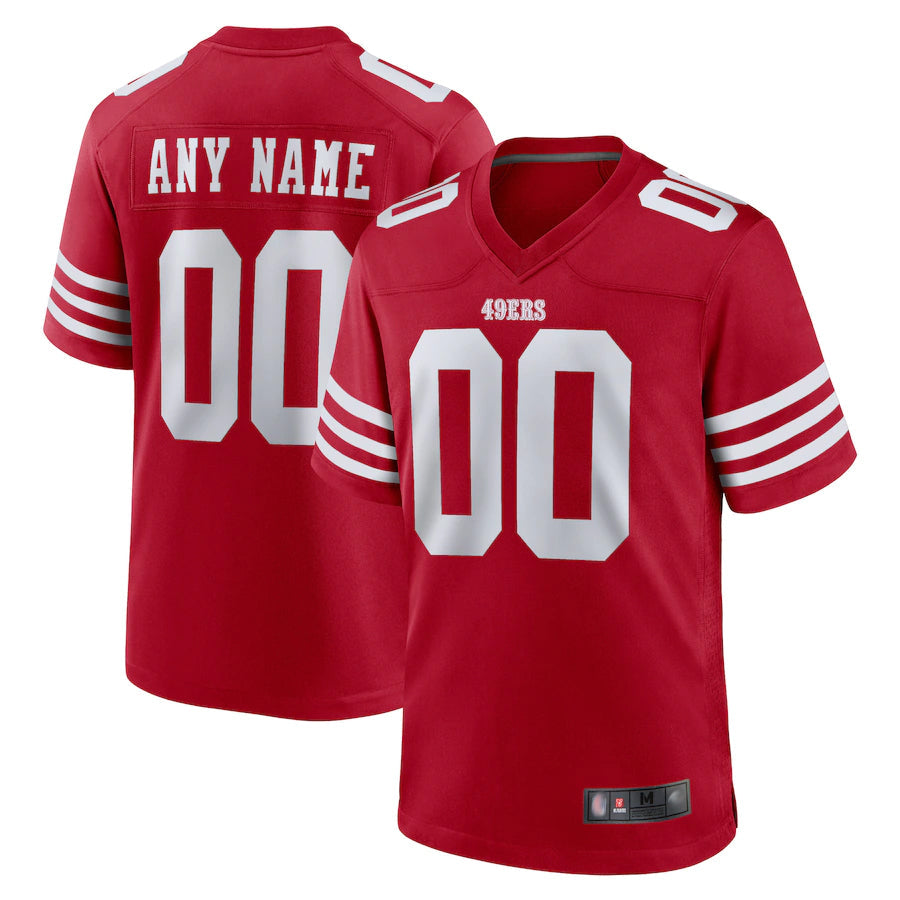 Pkot Custom SF.49ers Game Home Scarlet Stitched Jerseys