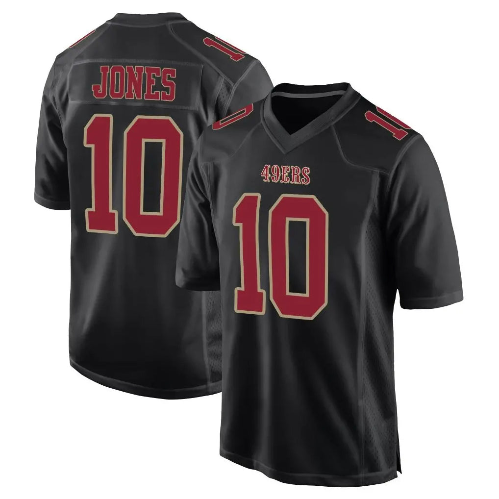 Pkot SF.49ers #10 Mac Jones Player Black Fashion Home Game Stitched Jerseys
