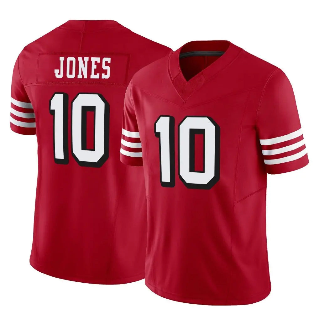 Pkot SF.49ers #10 Mac Jones Player Red Limited Alternate Vapor F.U.S.E. Home Game Stitched Jerseys