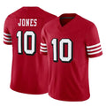 Pkot SF.49ers #10 Mac Jones Player Red Limited Alternate Vapor F.U.S.E. Home Game Stitched Jerseys