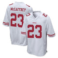 Pkot SF.49ers #23 Christian McCaffrey Player White Home Game Stitched Jerseys