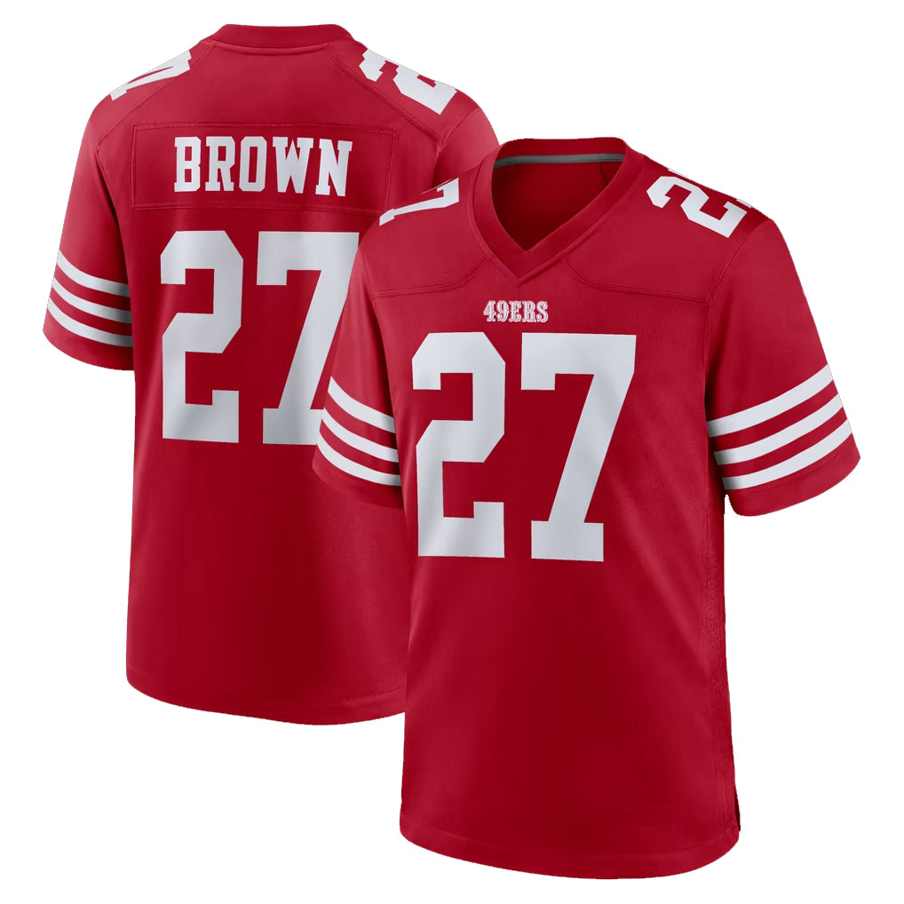 Pkot SF.49ers #27 Ji'Ayir Brown Player Red Game Home Stitched Jerseys