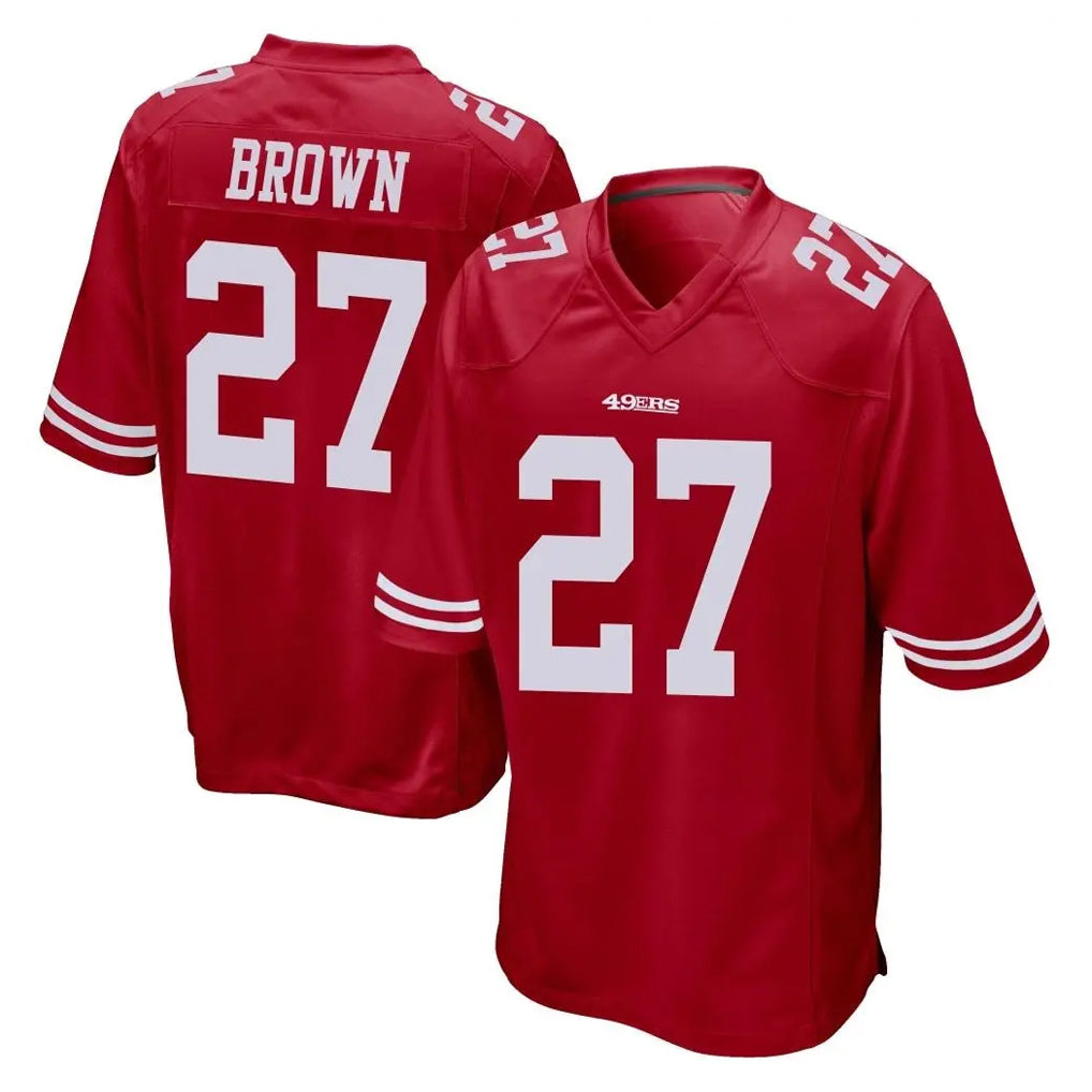 Pkot SF.49ers #27 Ji'Ayir Brown Player Red Home Game Stitched Jerseys